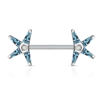 Nipple Bar with Crystal Star Ends - Image 3