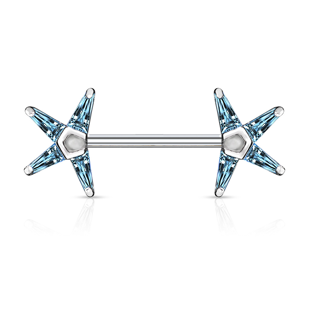 Nipple Bar with Crystal Star Ends - Image 3