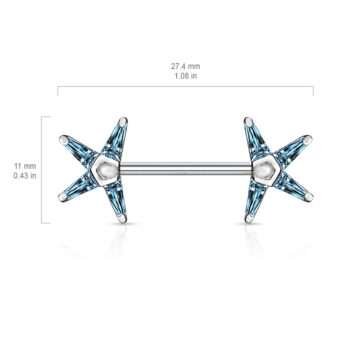 Nipple Bar with Crystal Star Ends - Image 4