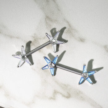 Nipple Bar with Crystal Star Ends - Image 5
