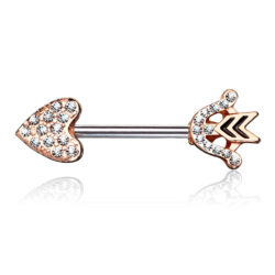 Nipple Bar with Clear CZ Arrow Ends