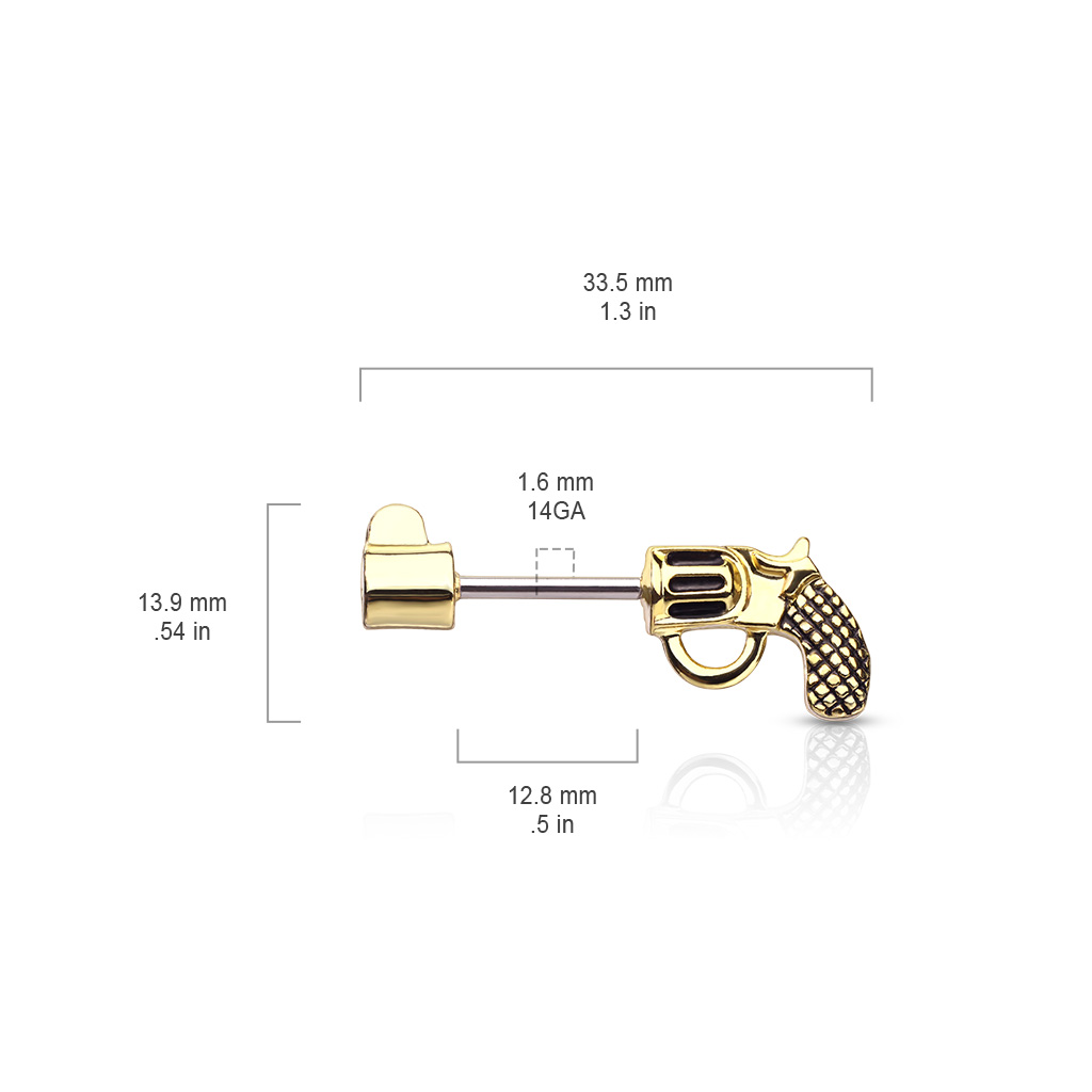 Nipple Bar with Pistol ends - Image 2