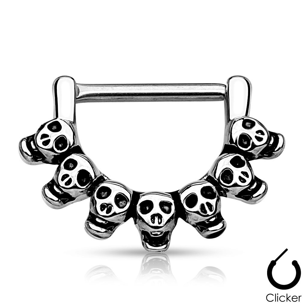Clicker with 7 Skulls Crescent