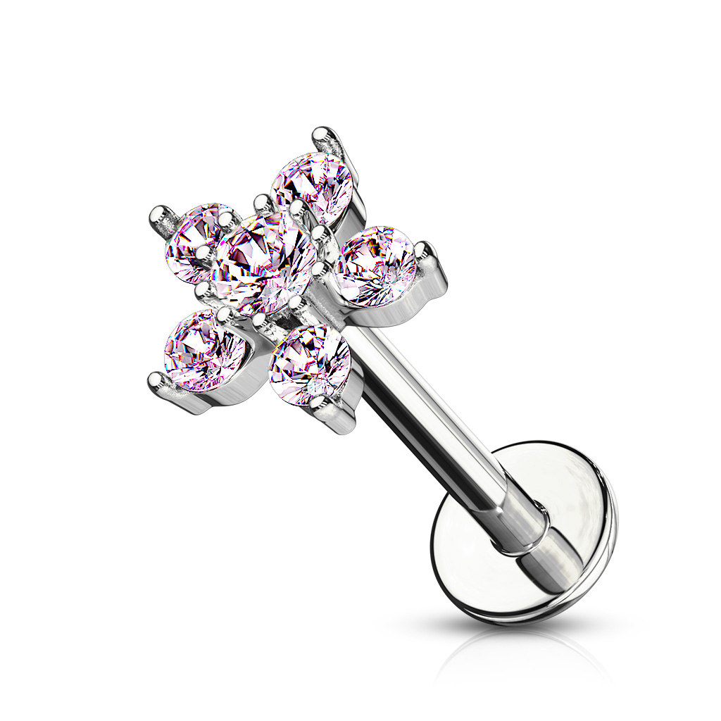 Labret with Pink Flower Head