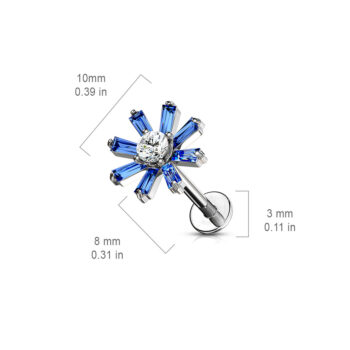 Labret with Crystal Flower - Image 7