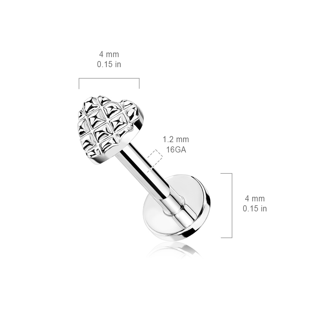 Rose Gold Labret with Embossed Heart - Image 4