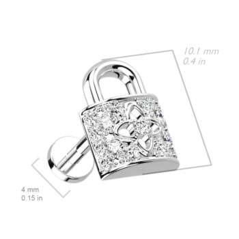 Labret with a Clear CZ Lock - Image 3