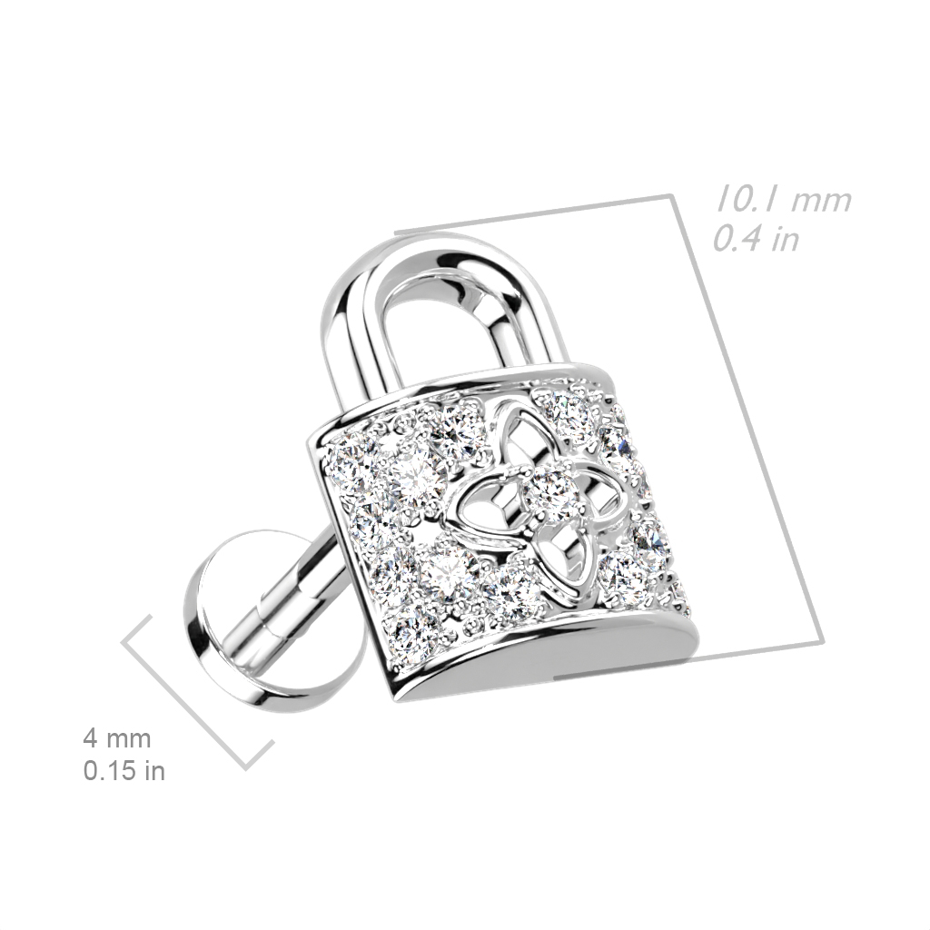 Labret with a Clear CZ Lock - Image 3