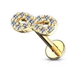 Gold Labret with Clear CZ Infinity
