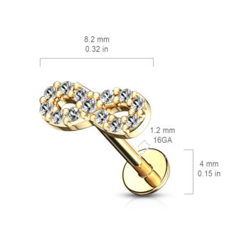 Rose Gold Labret with Clear CZ Infinity - Image 5