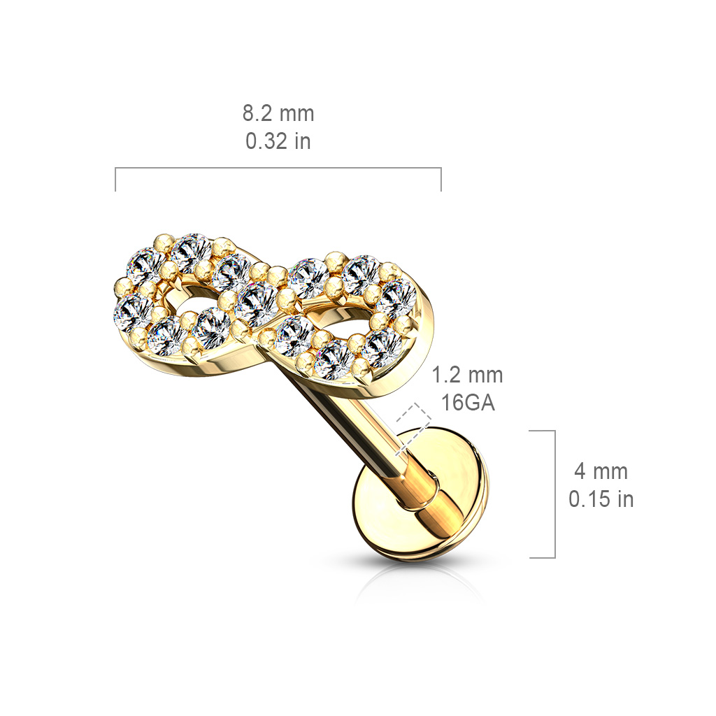 Rose Gold Labret with Clear CZ Infinity - Image 5
