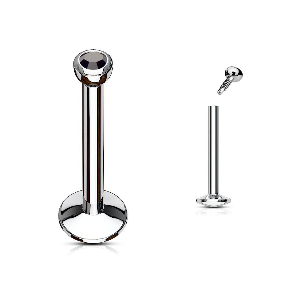 Labret with 2mm Internally Threaded CZ Ball - Image 2