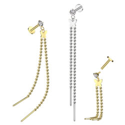 Labret with a Butterfly and Chains Dangle