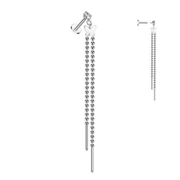Labret with a Butterfly and Chains Dangle - Image 2