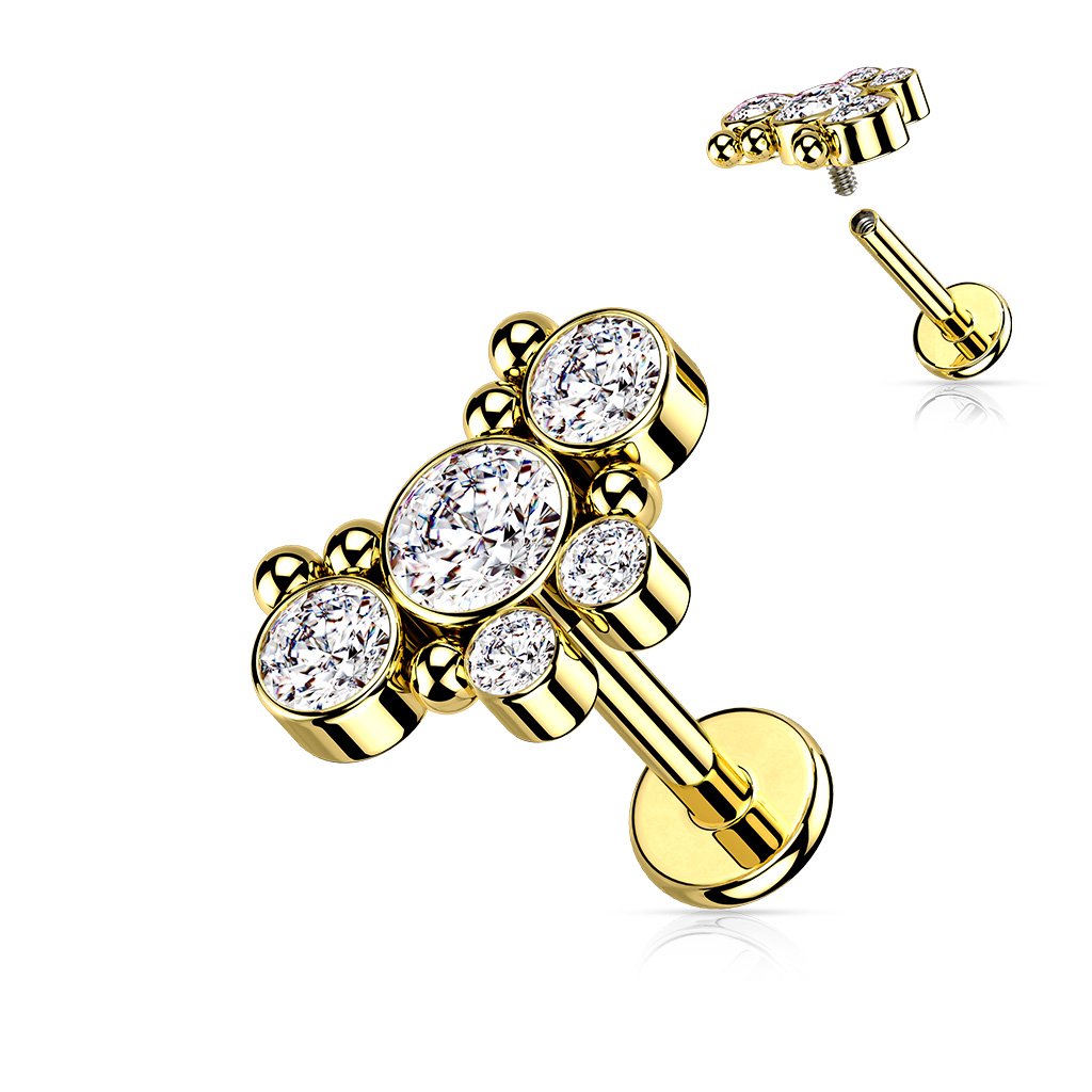 Labret with a CZ Cluster - Image 6