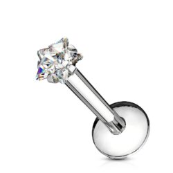 Labret with a Clear 3mm Star