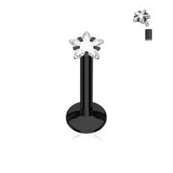 Black Labret with a Clear 3mm Star