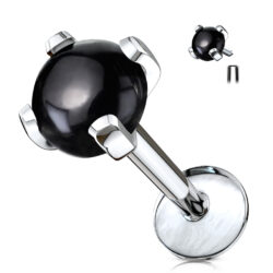Labret with Black Agate Stone Stud