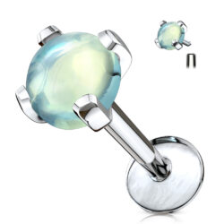 Labret with Green Jade Stone Stud