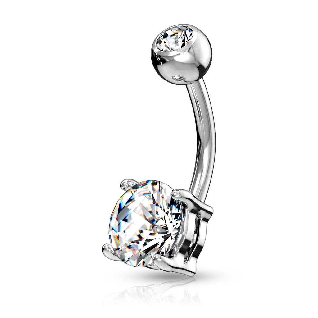 Belly Bar with 7mm CZ Solitare - Image 7