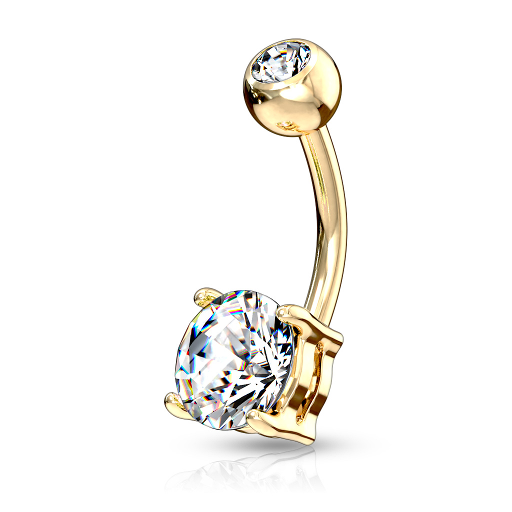 Belly Bar with 7mm CZ Solitare - Image 6