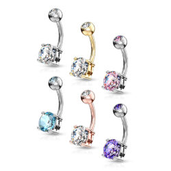Belly Bar with 10mm CZ Solitare