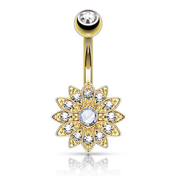 Crystal Flower Belly Bar