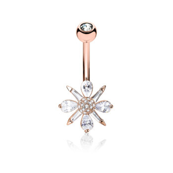 Belly Bar with CZ Flower - Image 3