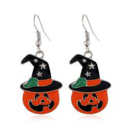 Halloween Ghost Pumpkin Painted Earrings