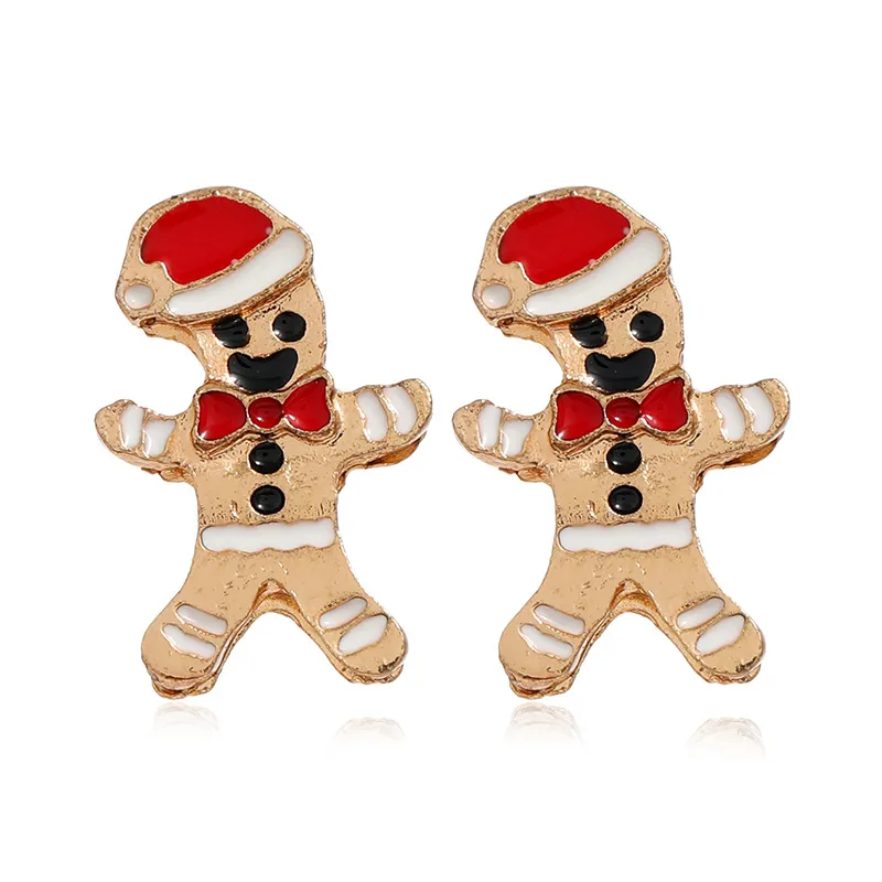 Gingerbread Man Christmas Stud Earrings