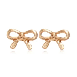 Gold Hollow Bow Stud Earrings