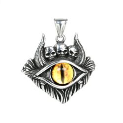 Pendant with a Yellow Eye, Skulls and Horns