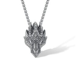 Dragons Head Pendant and Chain