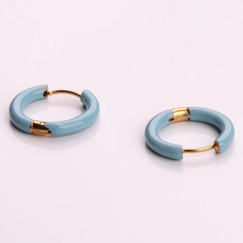 Lite Blue Hoop Earrings