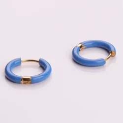 Blue Hoop Earrings