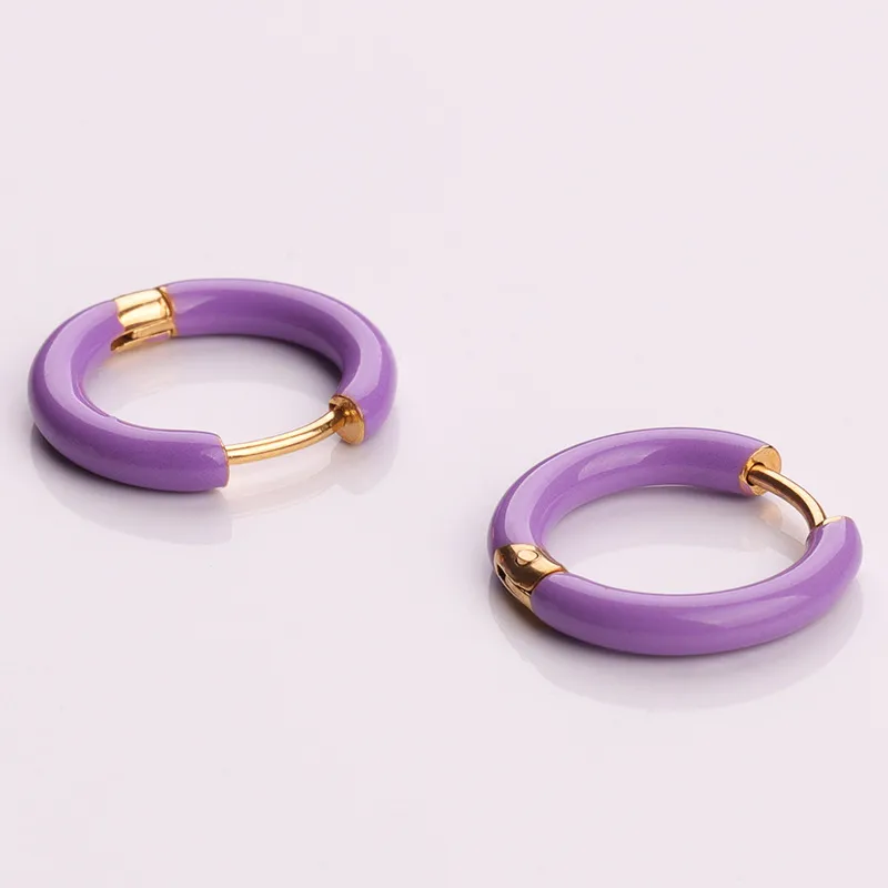 Purple Hoop Earrings