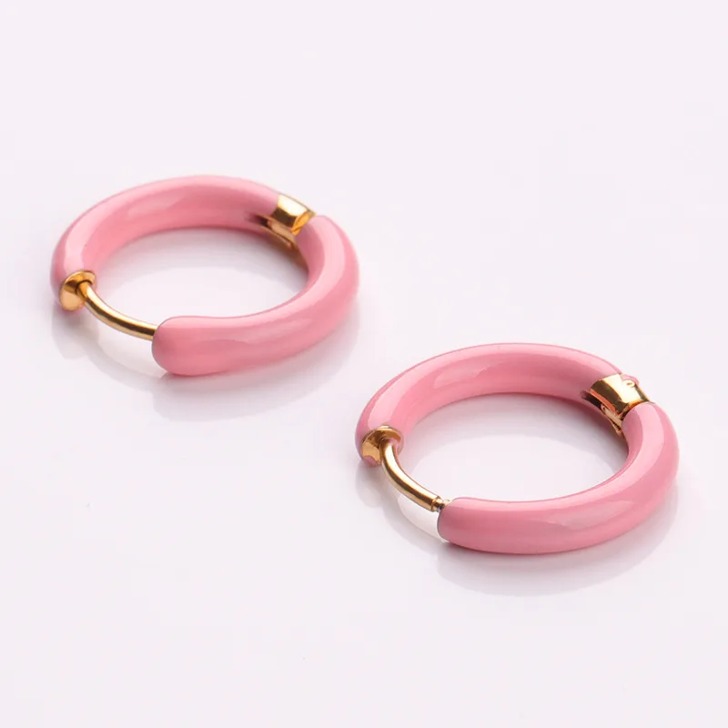 Pink Hoop Earrings