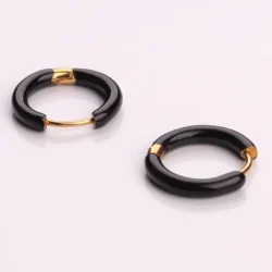 Black Hoop Earrings