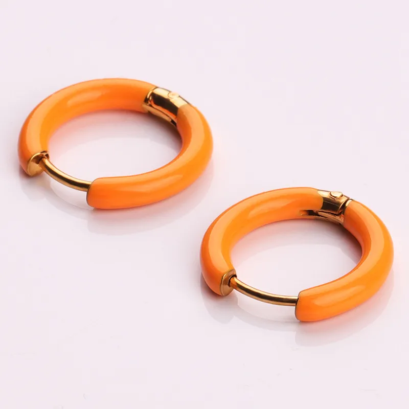 Orange Hoop Earrings