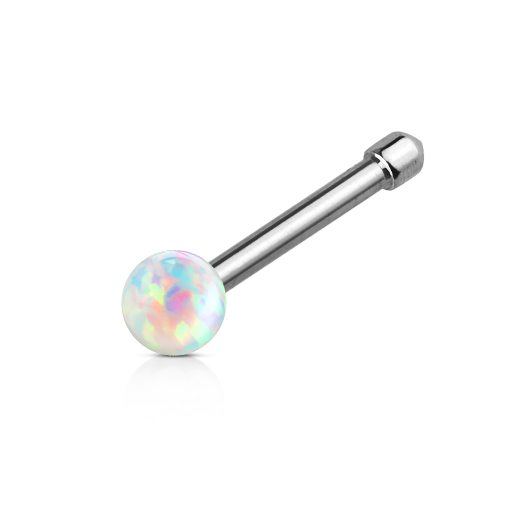 Nose Stud with a 2mm Opal Ball - Image 4