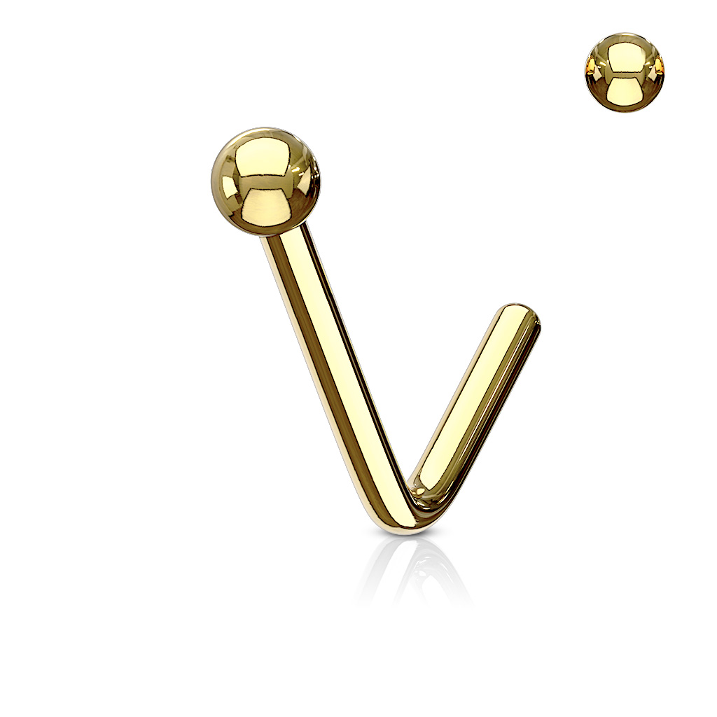 L-Bend Nose Stud with Ball Top - Image 3