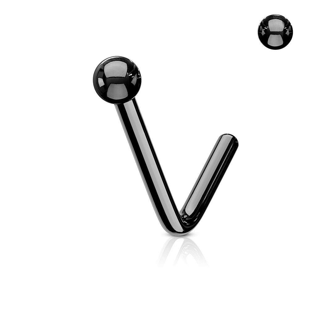 L-Bend Nose Stud with Ball Top - Image 4