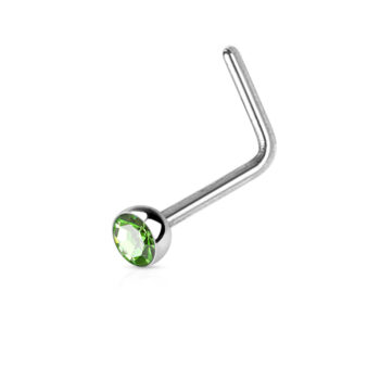 1mm L-Bend Nose Stud with a 2.5mm Crystal Gem - Image 5