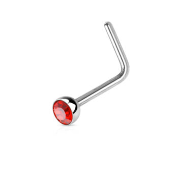 1mm L-Bend Nose Stud with a 2.5mm Crystal Gem - Image 11