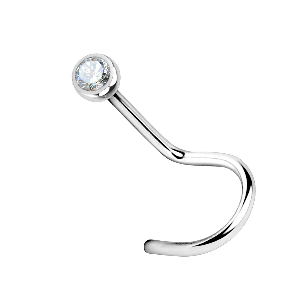 1mm Nose Screw with 2mm CZ Gem - Image 11