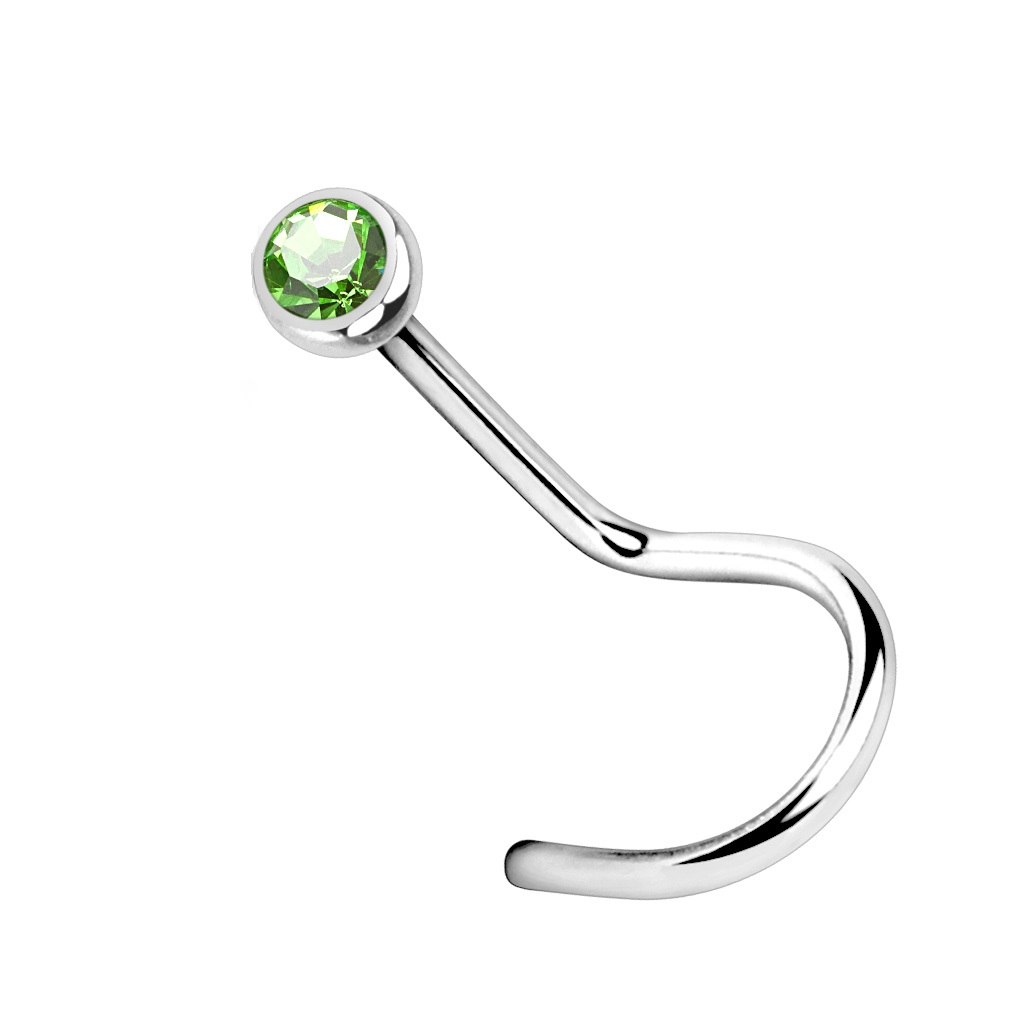 1mm Nose Screw with 2mm CZ Gem - Image 9