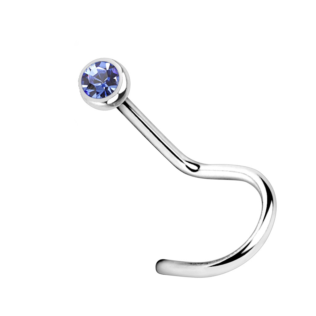 1mm Nose Screw with 2mm CZ Gem - Image 7