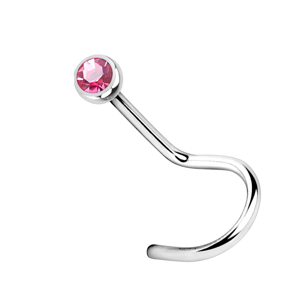 1mm Nose Screw with 2mm CZ Gem - Image 6