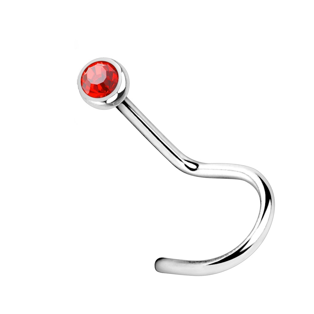 1mm Nose Screw with 2mm CZ Gem - Image 4