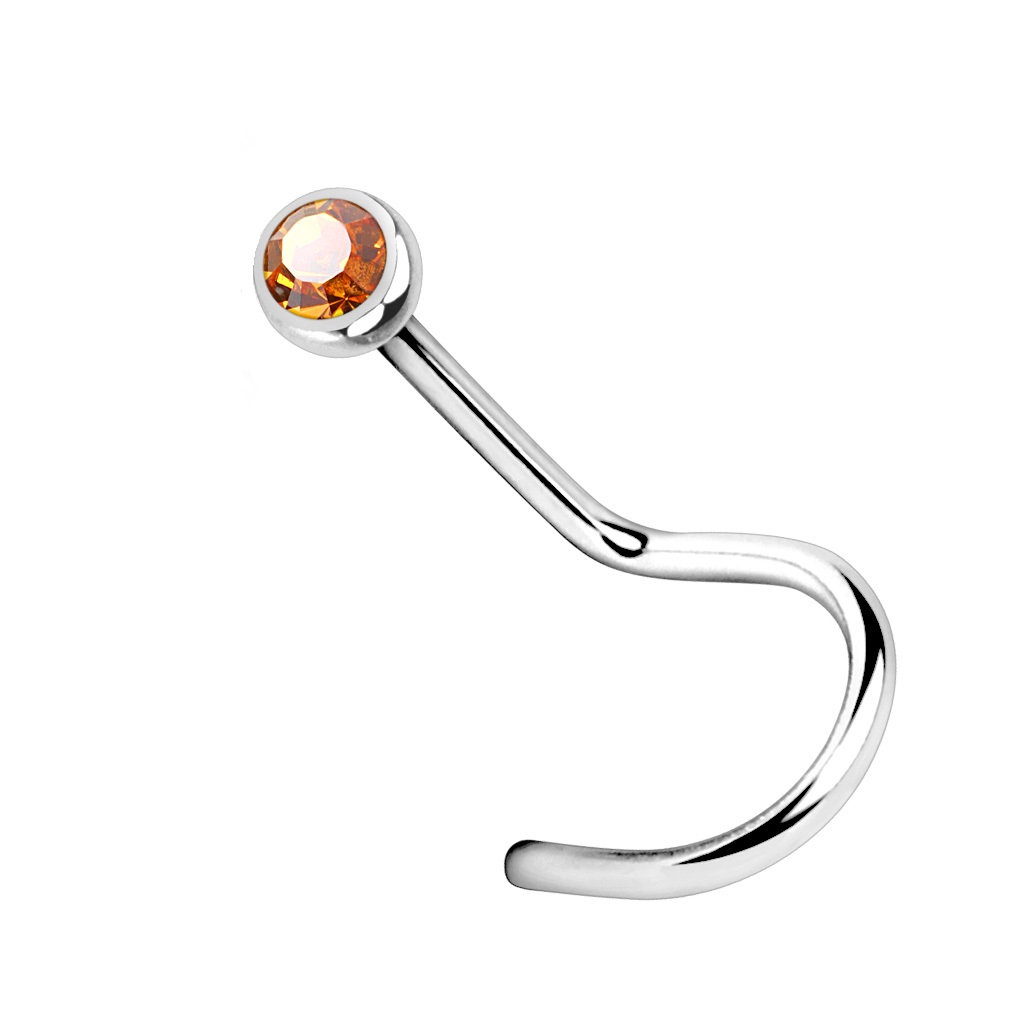 1mm Nose Screw with 2mm CZ Gem - Image 3